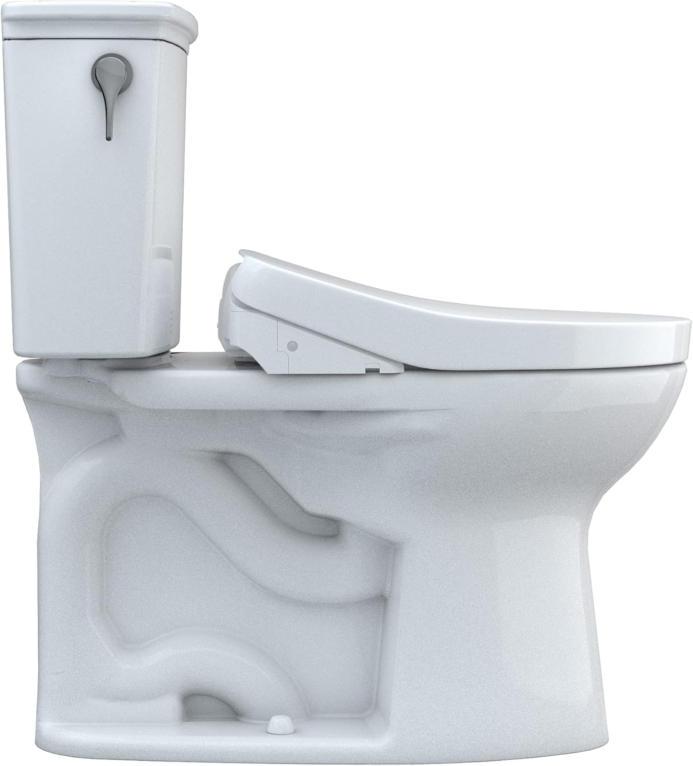 Toto MW7863046CEFG.10#01 Drake Transitional Washlet+ Two-Piece Elongated 1.28 GPF Universal Height Tornado Flush Toilet with S500e Bidet Seat Cotton White