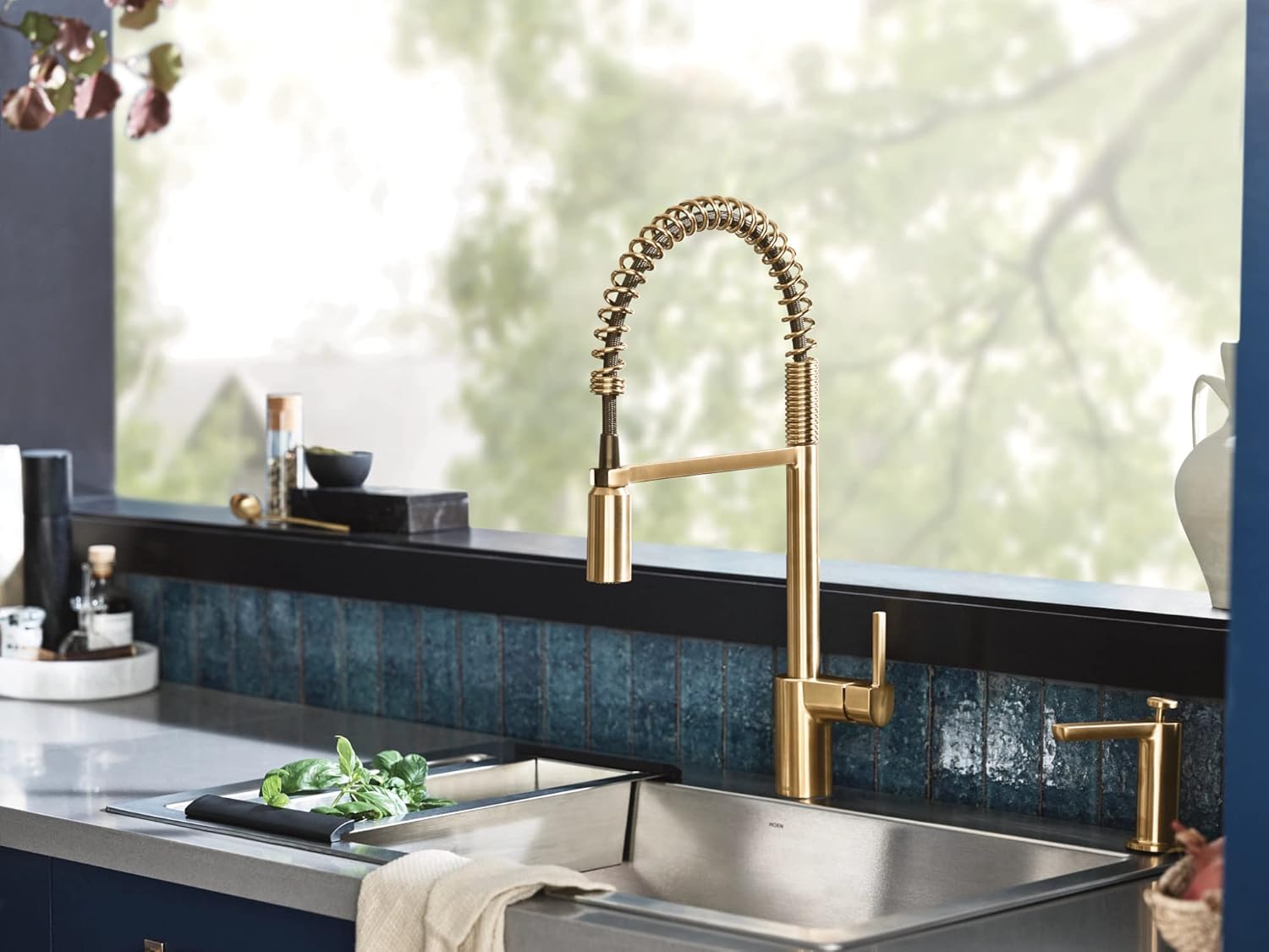 Moen 5923BG Align Brushed Gold One Handle Pulldown Kitchen Faucet