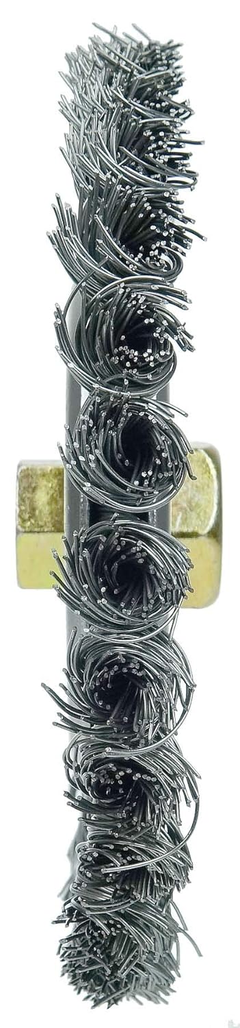 Weiler 79804 Dually Filler Pass Weld Cleaning Brush 023 Steel Wire Fill 5/8-11 UNC Double-Hex Nut