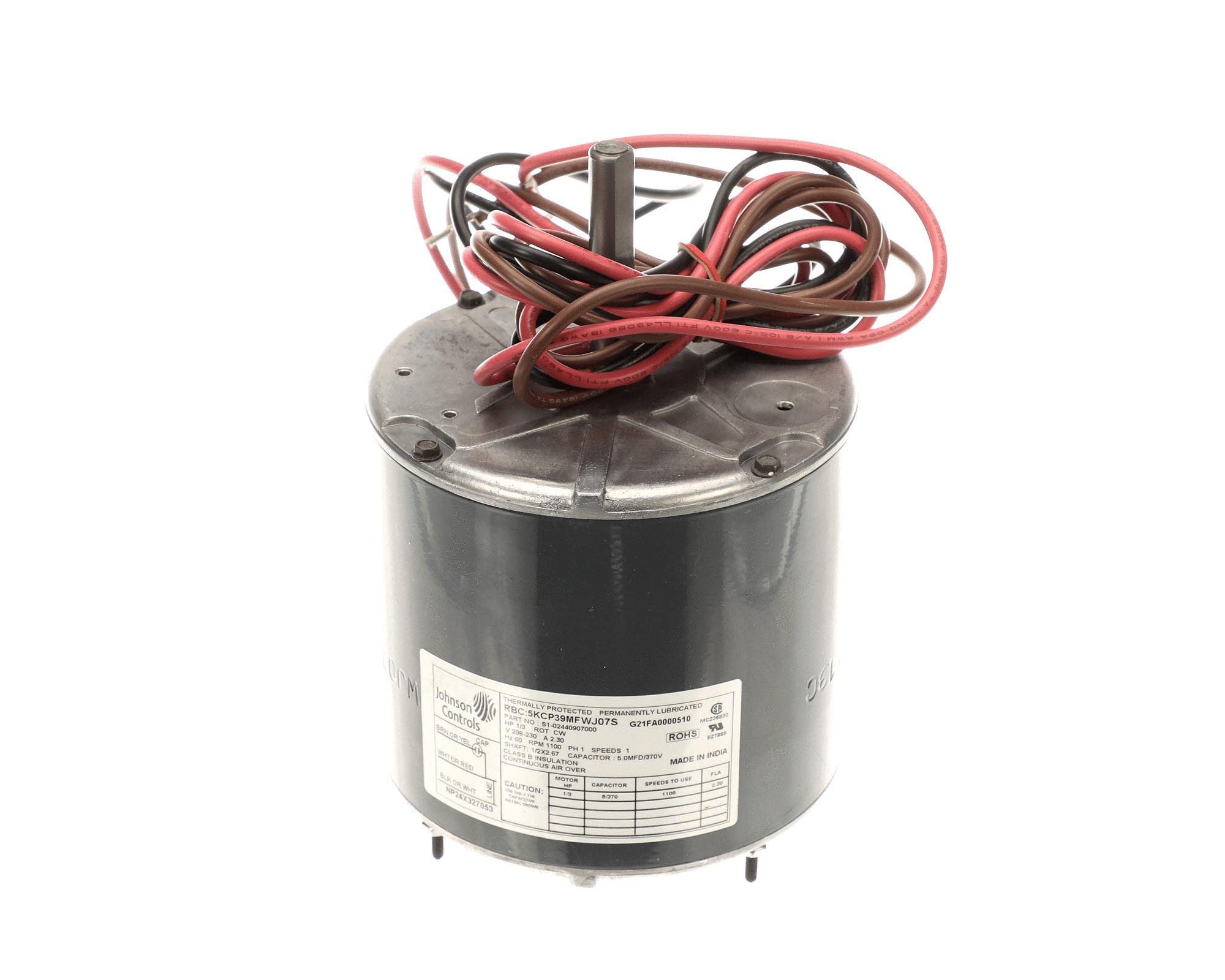 York S1-02440907000 Condenser Motor 1/3 HP 1100 RPM CW 230V Replacement for S1-02425820700