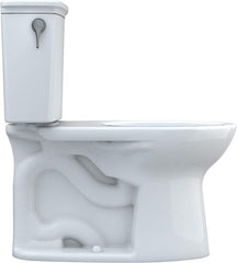 Toto CST786CEFG#01 Drake Transitional Two-Piece Elongated 1.28 GPF Universal Height Tornado Flush Toilet with CEFIONTECT, Cotton White