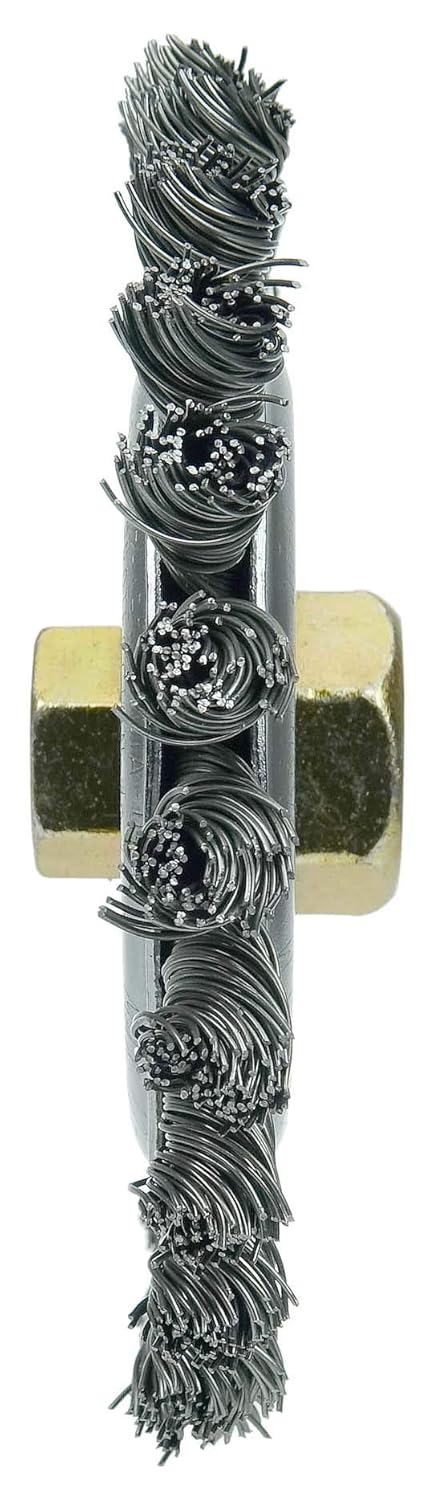 Weiler 79813 5 Dually Filler Pass Weld Cleaning Brush, 023 Stainless Fill, 5/8-11UNC Double-Hex Nut, Made in The USA (Pack of 5)