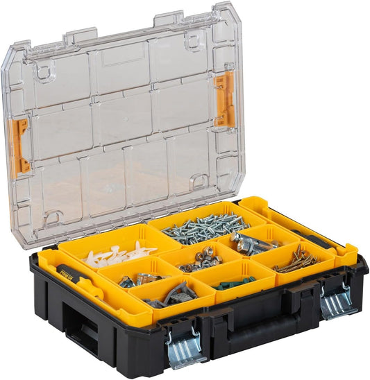 DEWALT DWST17805 TSTAK Tool Organizer Holds Up To 44 lbs. Clear Lid Organizer Compartments for Small Tools and Accessories