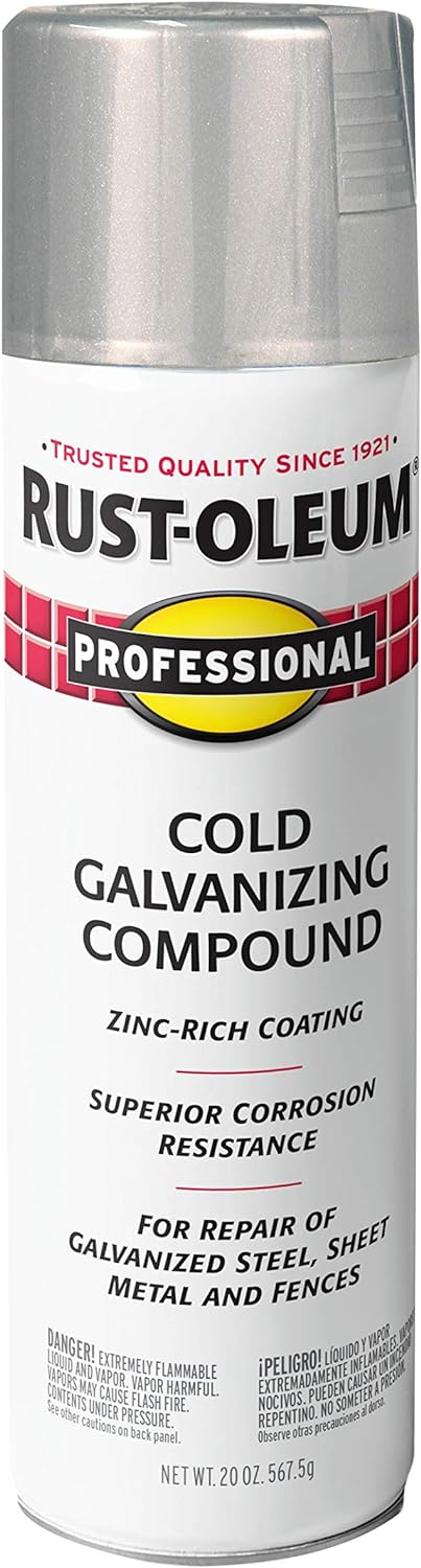 Rust-Oleum 7585838 Professional Cold Galvanizing Compound Spray Paint 20 oz Gray