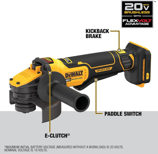 DEWALT DCG416B FLEXVOLT ADVANTAGE 20V MAX Angle Grinder Paddle Switch 4-1/2-Inch to 5-Inch Tool Only