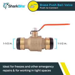 SharkBite UXLBV41 1-1/2 Inch Ball Valve Push to Connect