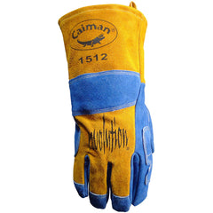 Caiman 1512 Premium Split Cowhide MIG/Stick Welding Gloves Wool Lining Kontour Kevlar Blue/Gold Large