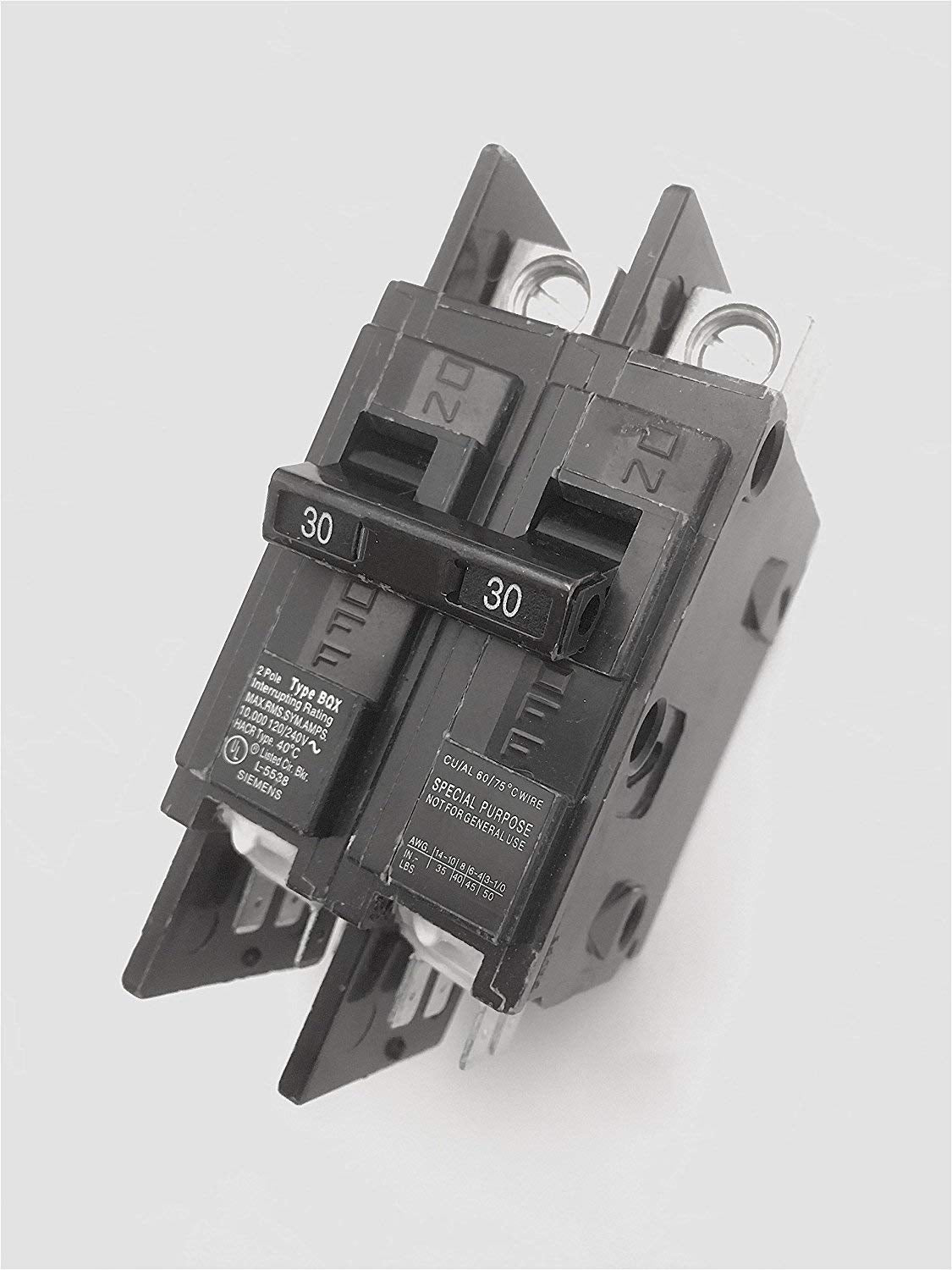 Siemens BQ2B030 Circuit Breaker 30A 2 Pole 120/240V 10 KA Interrupt