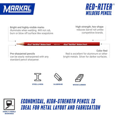 Markal 96100 Red-Riter Welders Pencil Red (Pack of 12)