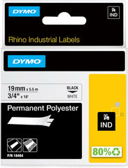 DYMO 18484 Industrial Permanent Labels for LabelWriter and Industrial Label Makers, Black on White, 1/2, 1 Roll