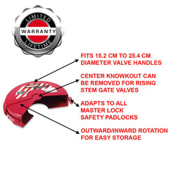 Master Lock 483 Lockout Tagout Rotating Gate Valve Lockout Red