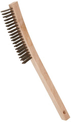 Weiler 44054 Hand Wire Scratch Brush .012 Stainless Steel Fill Curved Handle 3 x 19 Rows