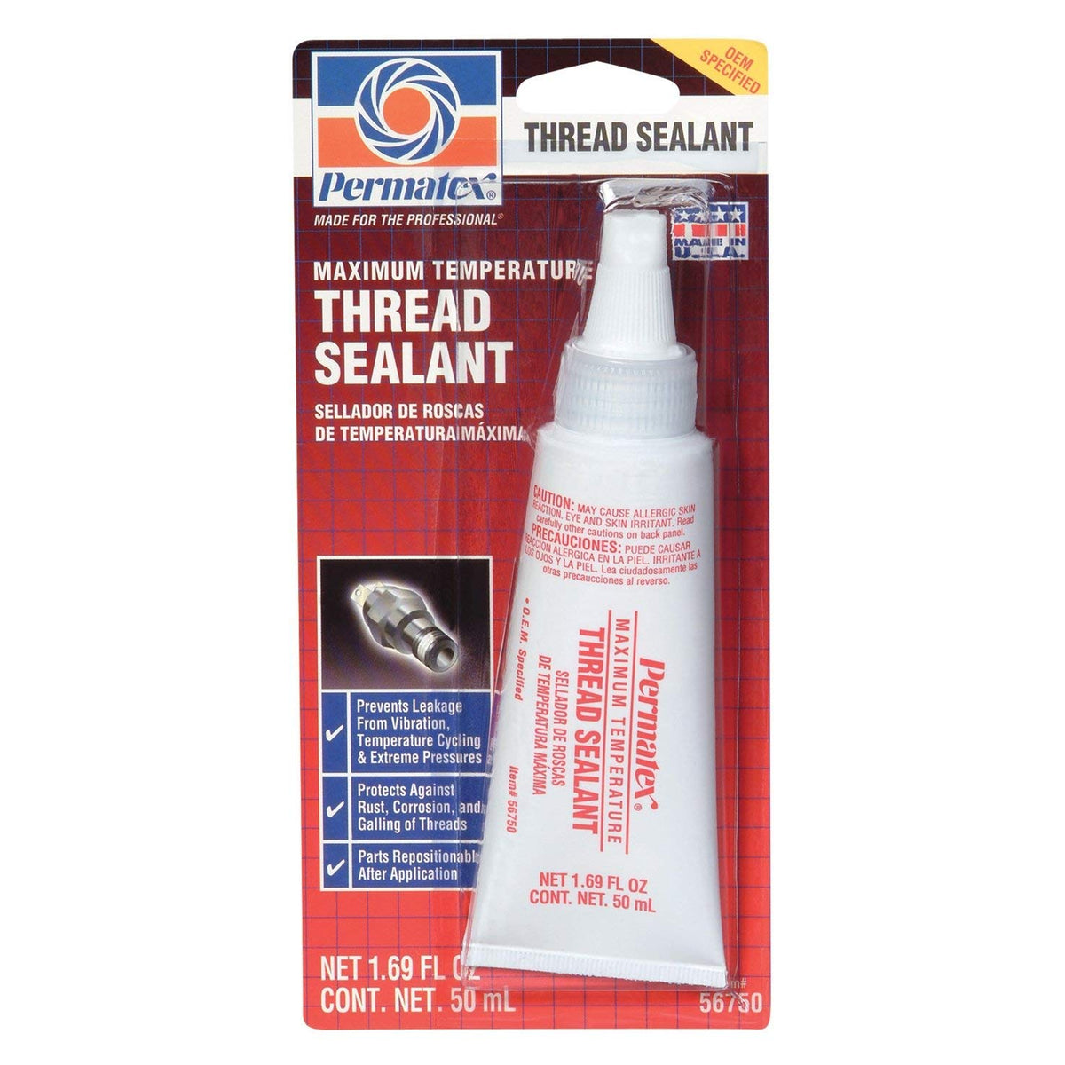 Permatex 56750 Maximum Temperature Thread Sealant 50 mL Tube