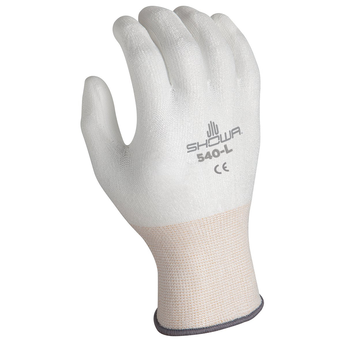 SHOWA 540-M Polyurethane Palm Coating Glove, 13-Gauge Engineered HPPE Fiber Liner, Medium (Pack of 12 Pairs)