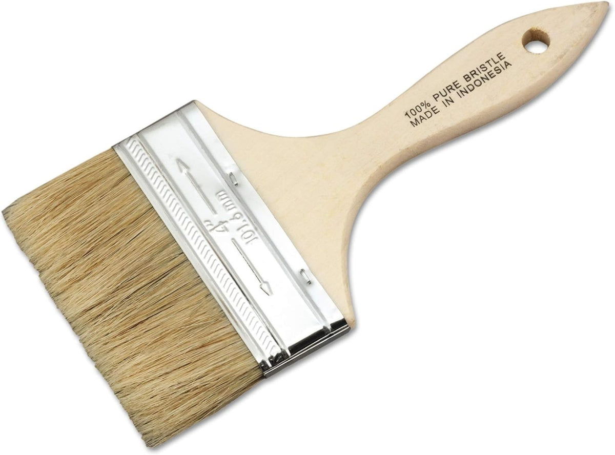 Magnolia Brush 236-S Single Thick Paint Brush 4 Inches Wood Handle Flagged Bristle