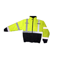 Radians SJ11QB-3ZGS-5X High Visibility Weatherproof Bomber Jacket 5X-Large Green/Black