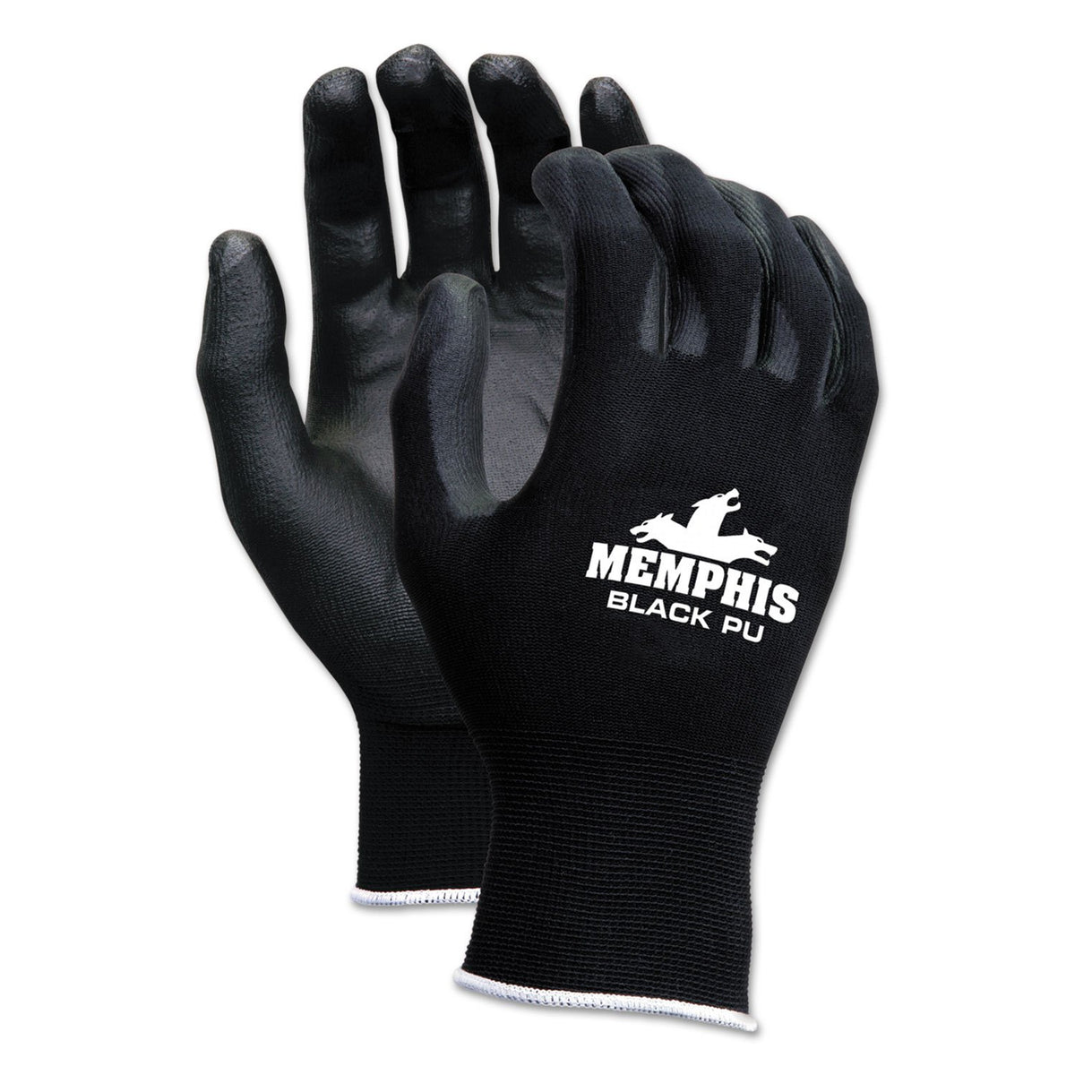 MCR Safety 9669XS Economy Pu Coated Work Gloves Black X-Small 1 Dozen