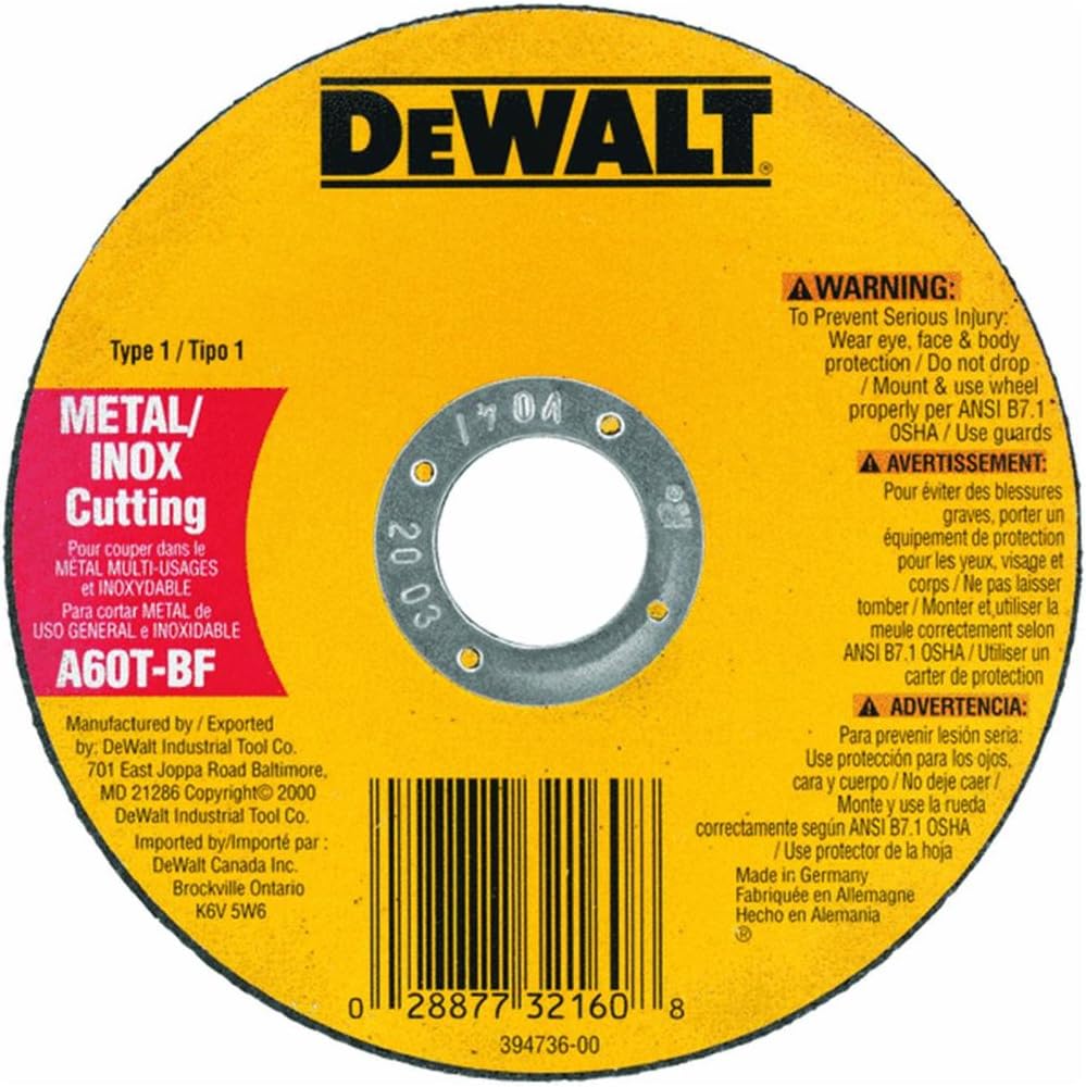 DeWalt DW8708 3-Inch x .035-Inch x 1/4-Inch A36T Cutting Wheel