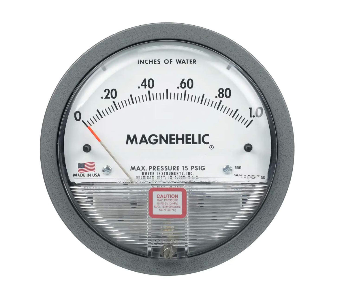 Dwyer 2000-00N Magnehelic Differential Pressure Gauge 0.05-0-0.20WC