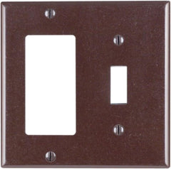 Leviton 80405 1-Toggle 1-Decora/GFCI Device Combination Wallplate, Brown