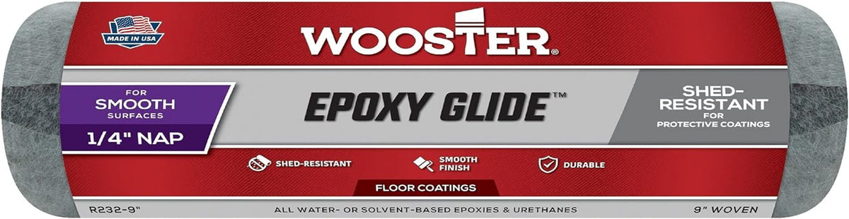 Wooster R232-9 Epoxy Glide Roller Cover 1/4 Nap 9-Inch