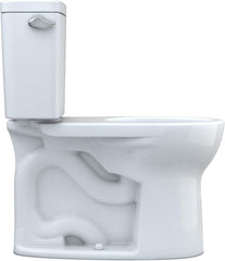 TOTO CST775CSFG01 Drake Two-Piece Round 1.6 GPF Universal Height Tornado Flush Toilet with CEFIONTECT Cotton White