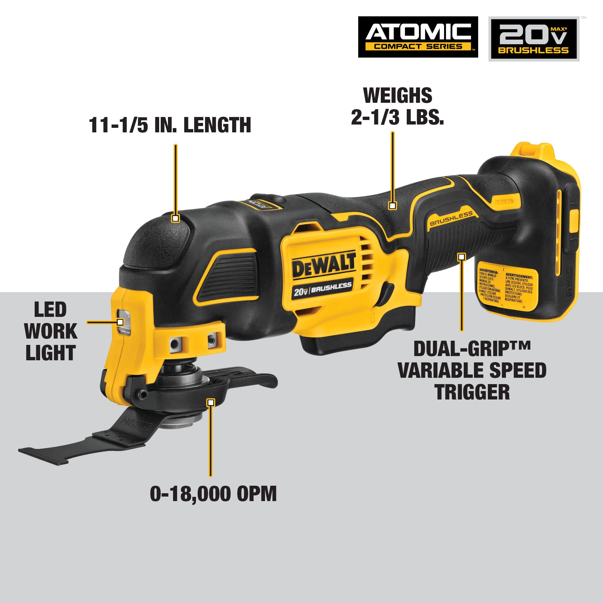 DeWalt DCS354D1 ATOMIC 20V MAX Brushless Cordless Oscillating Multi-Tool Kit