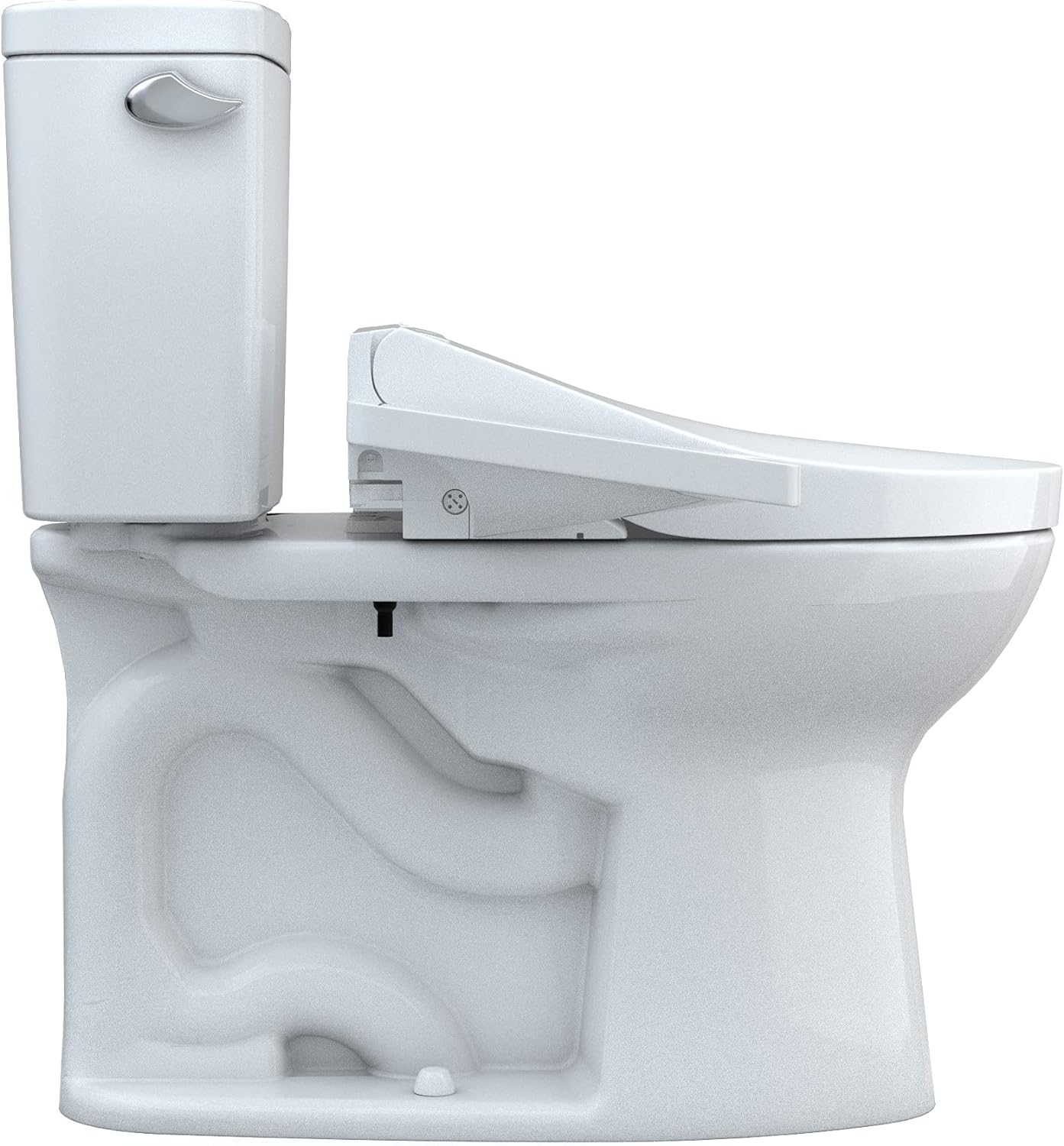 TOTO MW7763074CSFG.10#01 Drake WASHLET+ Two-Piece Elongated 1.6 GPF Universal Height TORNADO FLUSH Toilet with C2 Bidet Seat, 10 Inch Rough-In, Cotton White