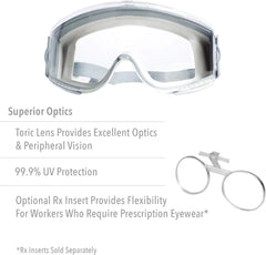 Honeywell S3960HS Uvex Stealth Safety Goggles Clear HydroShield Anti-Fog Lens