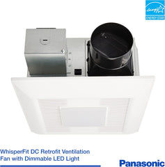 Panasonic FV-0511VFL1 WhisperFit DC Fan 50, 80 or 110 CFM With Dimmable LED Light and Nightlight