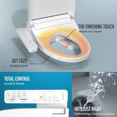 TOTO SW3024#01 WASHLET KC2 Electronic Bidet Toilet Seat Heated Seat SoftClose Lid Cotton White Elongated