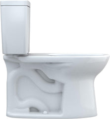 Toto CST776CEFRG.10#01 Drake Two-Piece Elongated 1.28 GPF Universal Height Tornado Flush Toilet with CEFIONTECT and Right-Hand Trip Lever 10 Inch Rough-In Cotton White