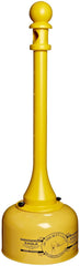 Eagle 1202 Galvanized Steel Poly Tube Cigarette Butt Receptacle, 2-1/2 Gallon Capacity, 35 Inch Height, 11 Inch Diameter, Yellow