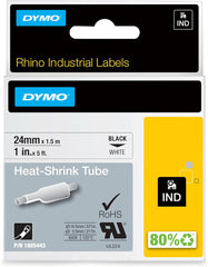 DYMO 1805443 Heat Shrink Tube 1 24MM Black on White