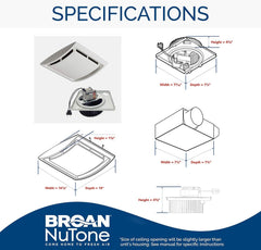 Broan-NuTone QK60S Bathroom Ventilation Grille Upgrade QuickKit, 60 CFM, 2.5 Sones