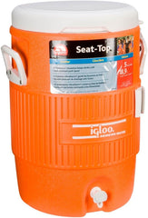 Igloo 42316 5 Gallon Cooler with Seat Lid Orange