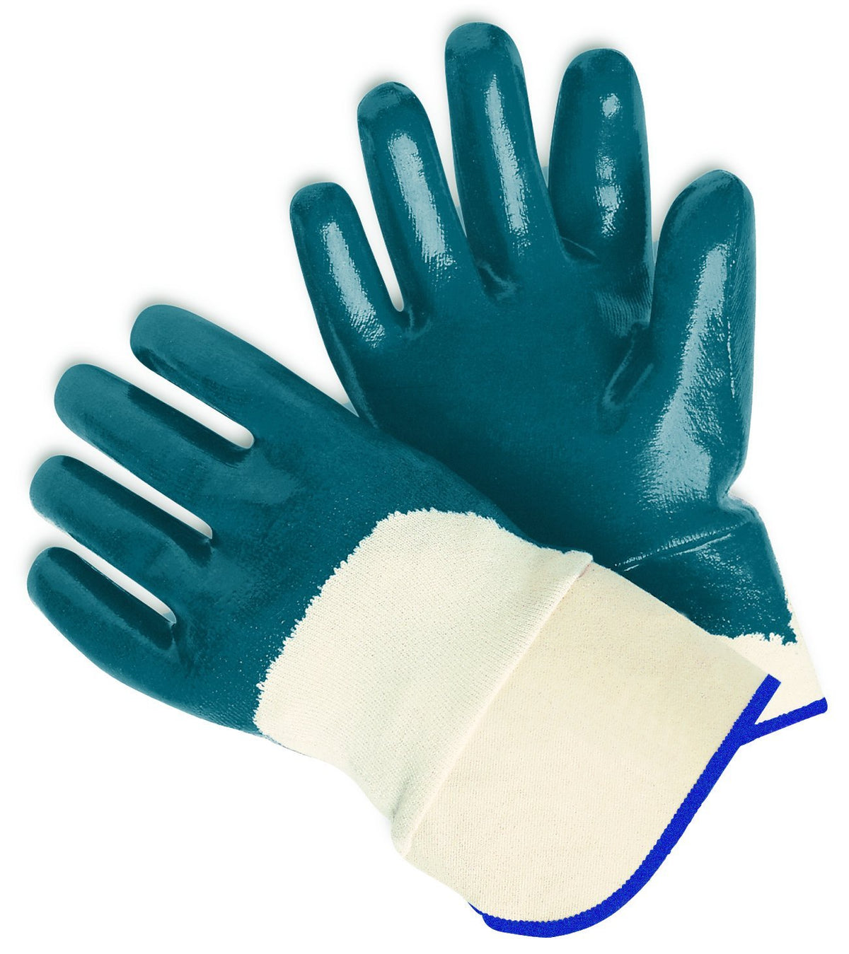 Mcr Safety 97960L Nitrile Coated Work Gloves Large Blue/White