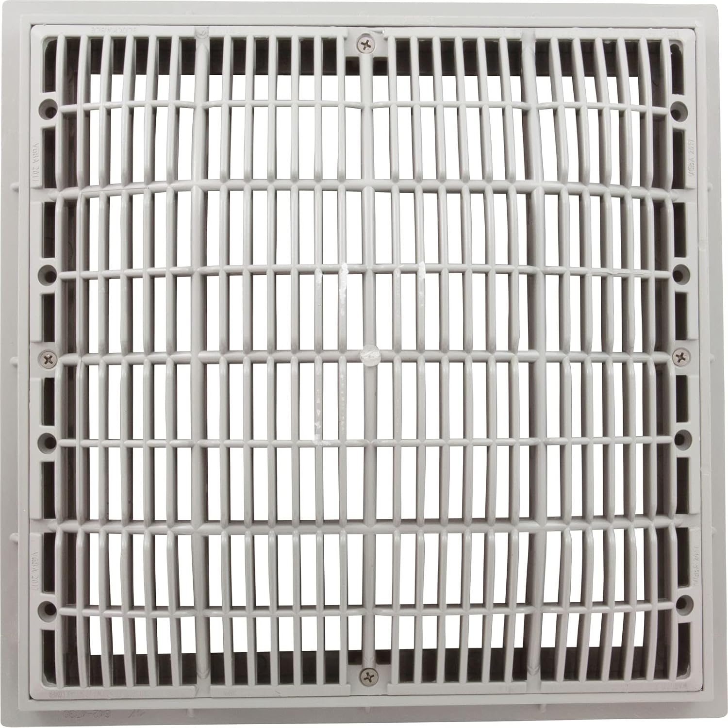 Waterway Plastics 640-4720V Main Drain Grate And Frame White 12 x 12