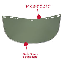 Jackson Safety 29090 F30 Acetate Face Shield 9 x 15.5 x 0.04 Inches Dark Green