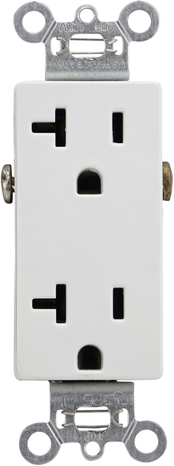 Pass & Seymour 26342W 20-Amp Decorator Duplex Receptacle, White