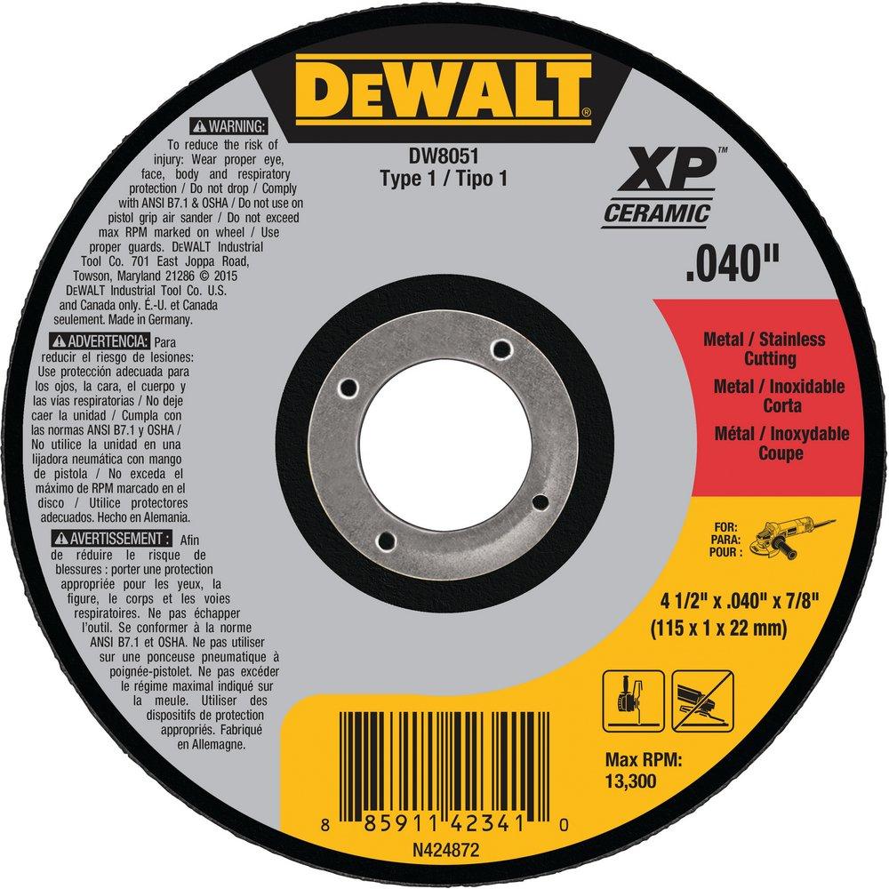 DEWALT DWA8951F 4-1/2 Inch x 7/8 Inch Treated Aluminum Oxide Cut-Off Wheel