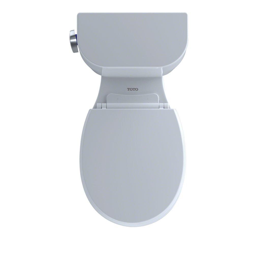 TOTO CST243EF#01 Entrada 1.28 GPF 17-1/4 Inch Cotton White Round Front Toilet