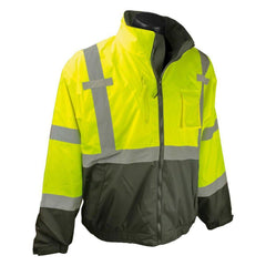 Radians SJ210B-3ZGS-2X Radwear 3 IN 1 Deluxe Bomber Jacket, Hi-Viz Green, 2XL