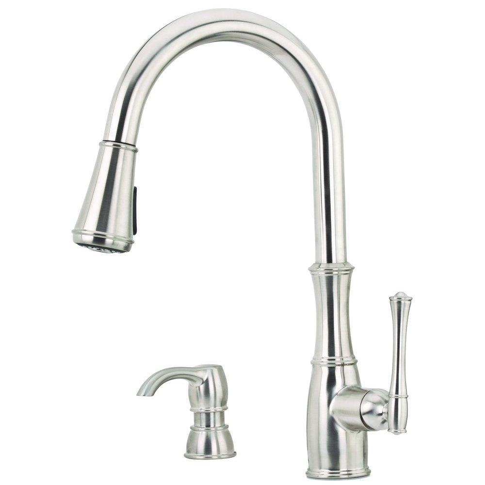 Pfister GT529WH1S Wheaton 1 Handle Pull Down Kitchen Faucet in Stainless Steel