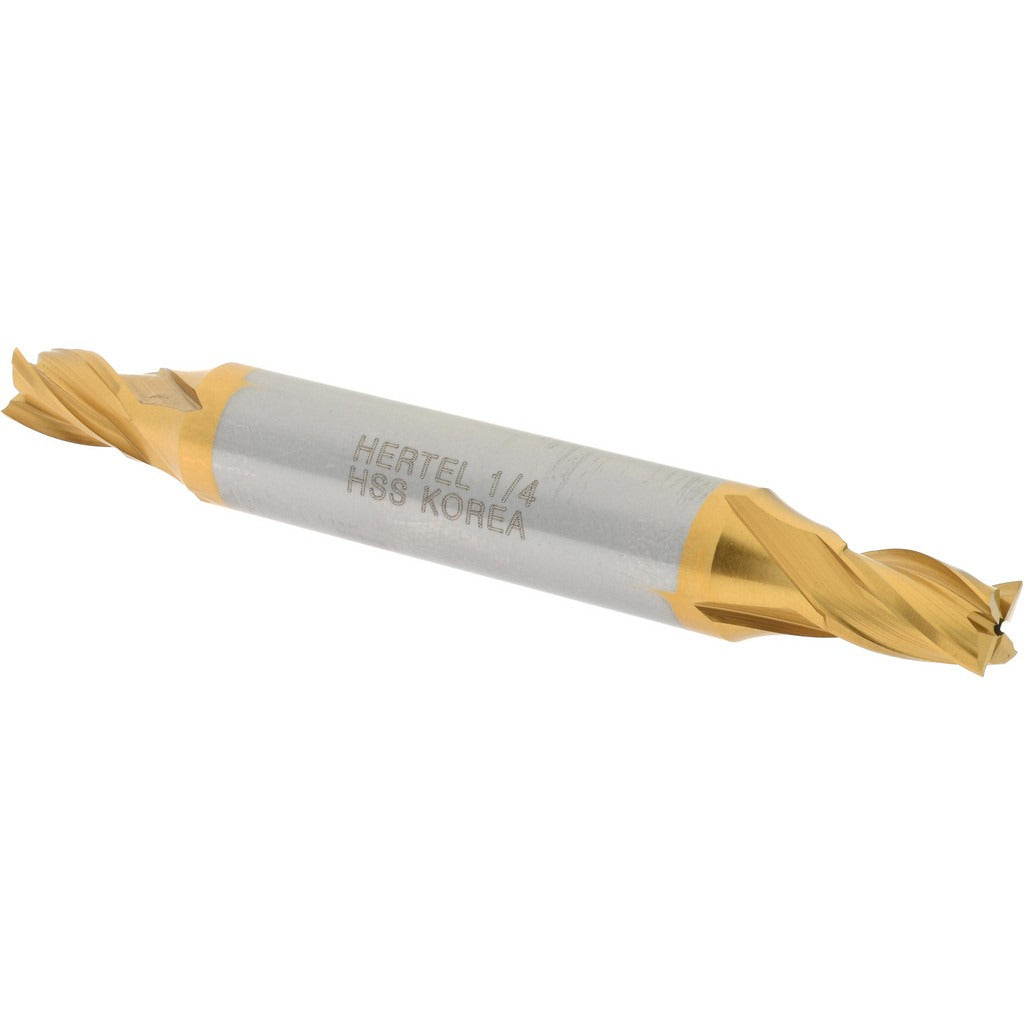 HERTEL Hertel E899921321 Square End Mill 1/4 in 4 Flute Hss Tin
