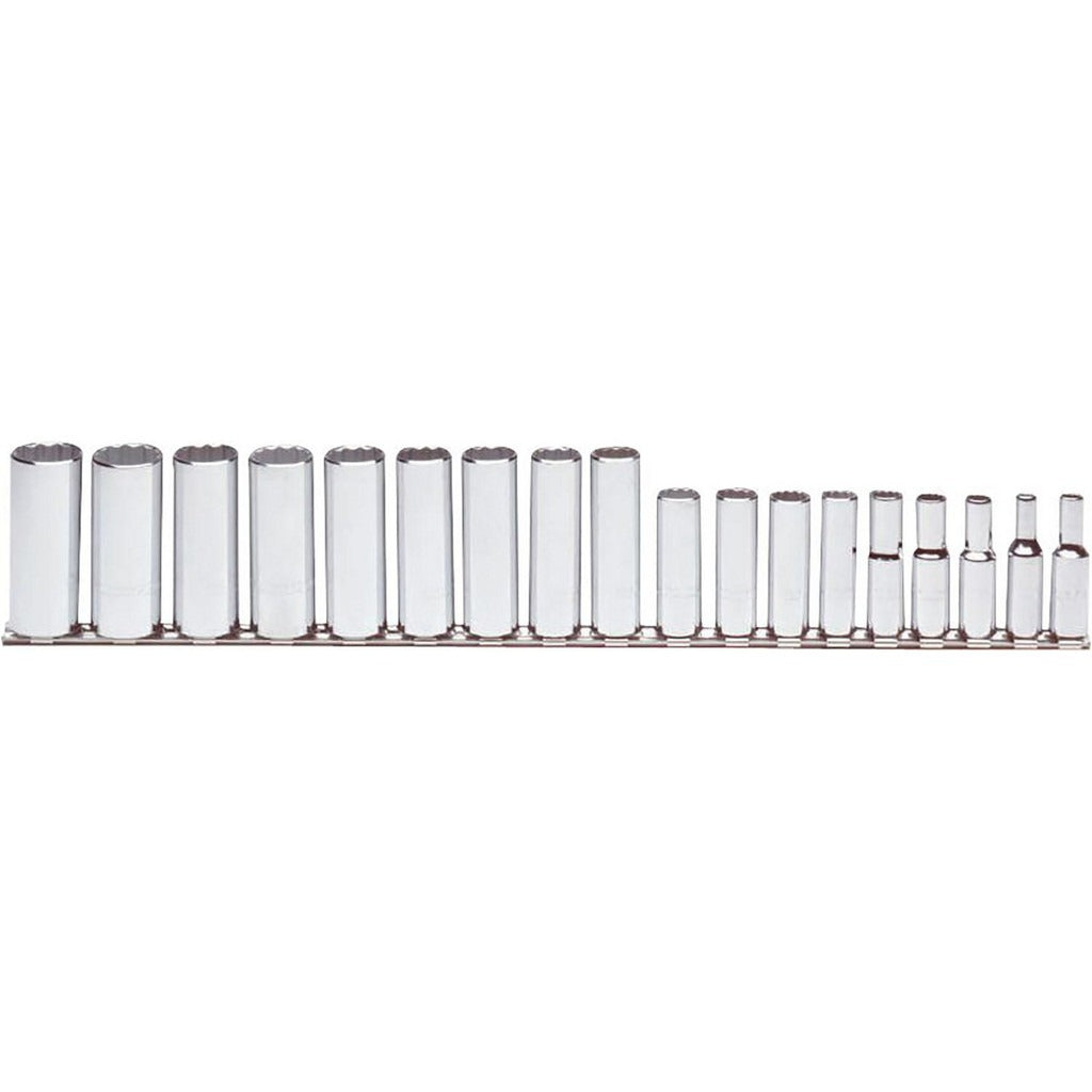 PROTO Proto J52207 18pc 3/8 in Drive Metric Deep Socket Set