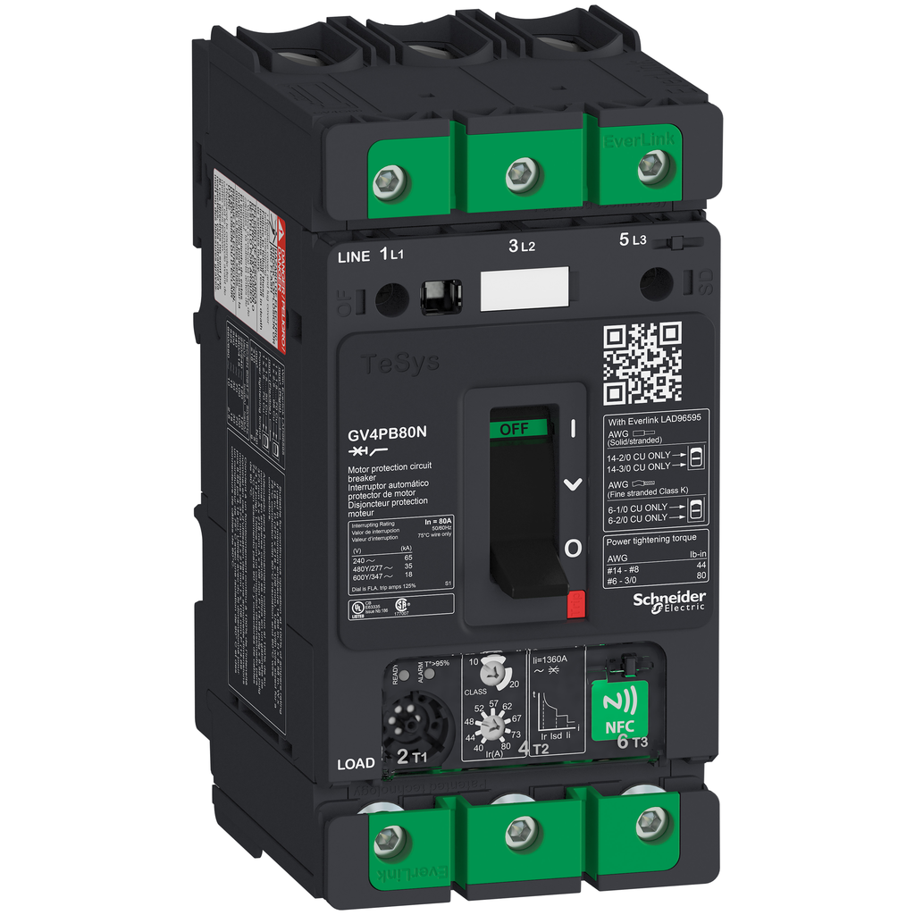 Schneider Electric GV4PB80N Motor Circuit Breaker, 80A, 3P