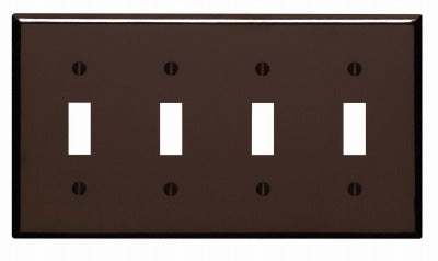 LEVITON Leviton Mfg Co 001-85012-000 4-toggle Wall Plate Brown