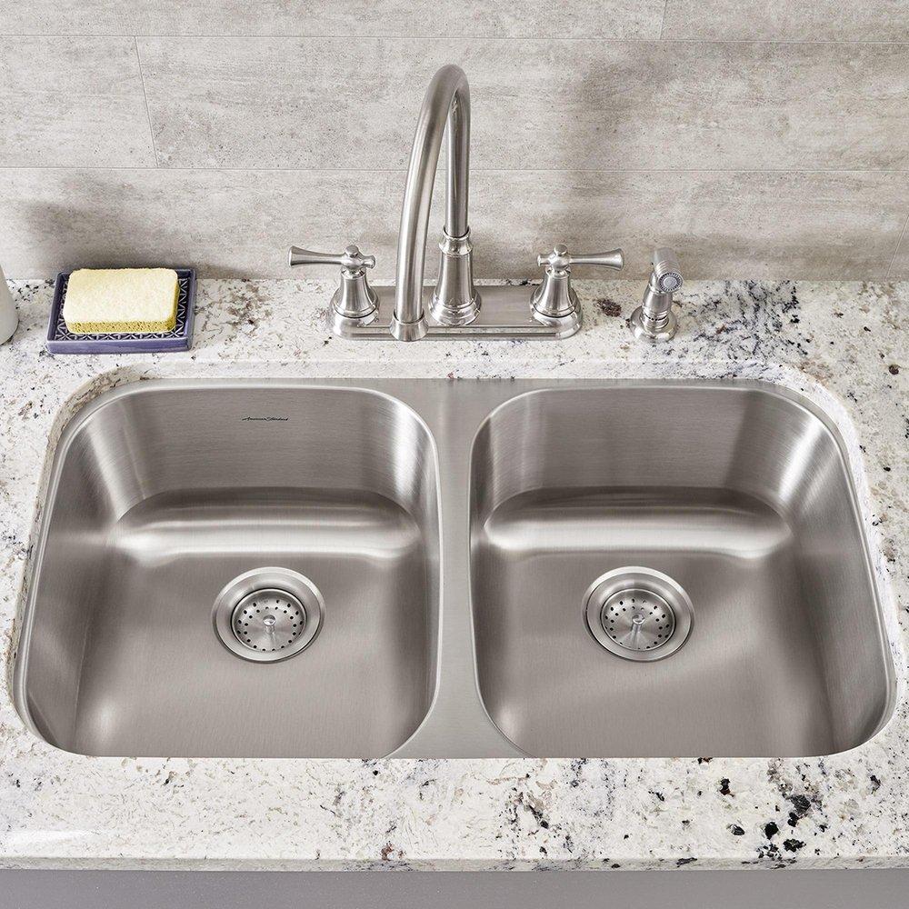 American Standard 18DB.9311800S.075 Portsmouth 32 x 18 Stainless Steel Undermount Double Bowl Sink