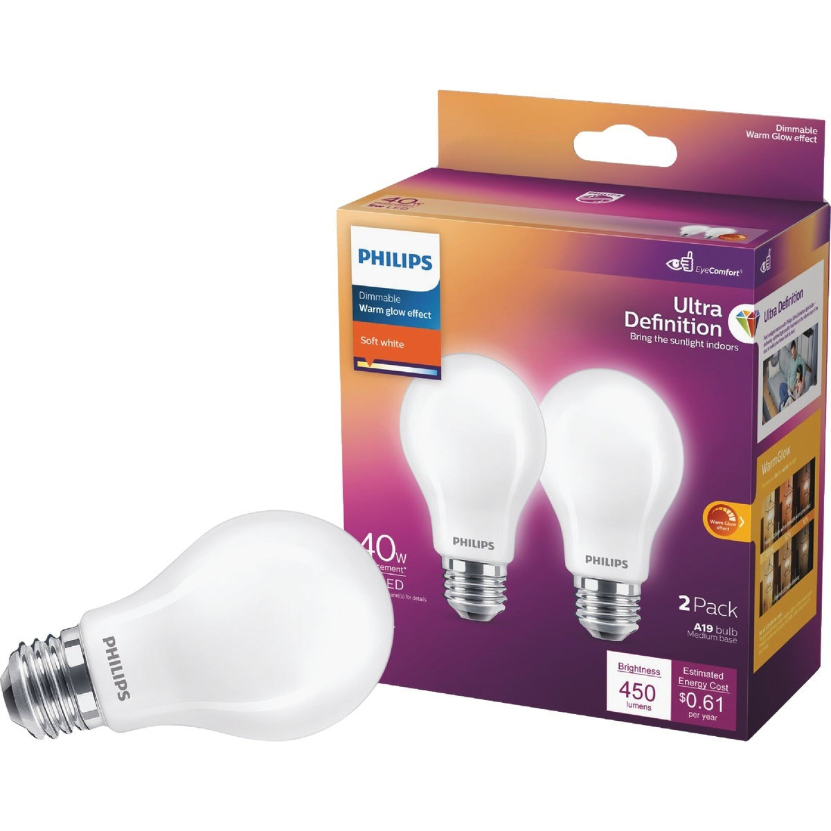PHILIPS Bsc Preferred 573410 Led A19 Dimmable Soft White Bulb